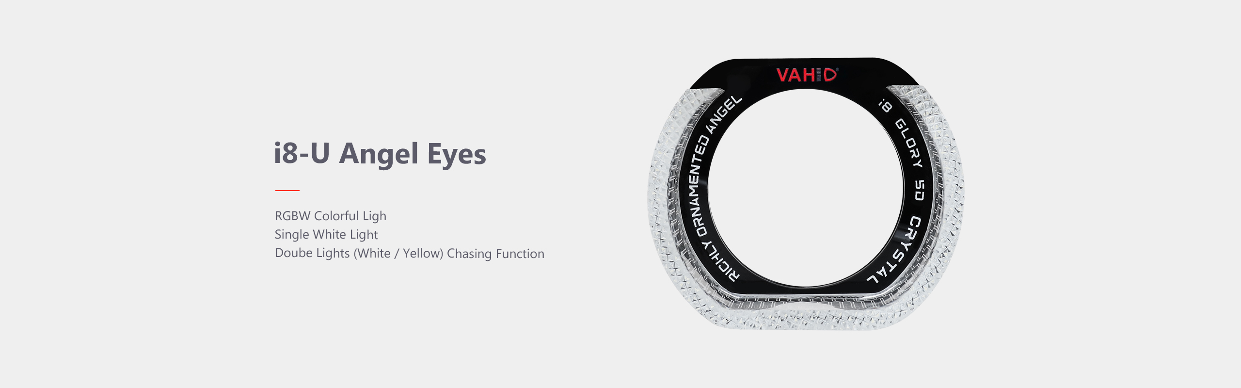 i8-U 2.5inch / 3.0 inch Angel Eyes RGB / White / Doube Lights (White / Yellow) - Image 2